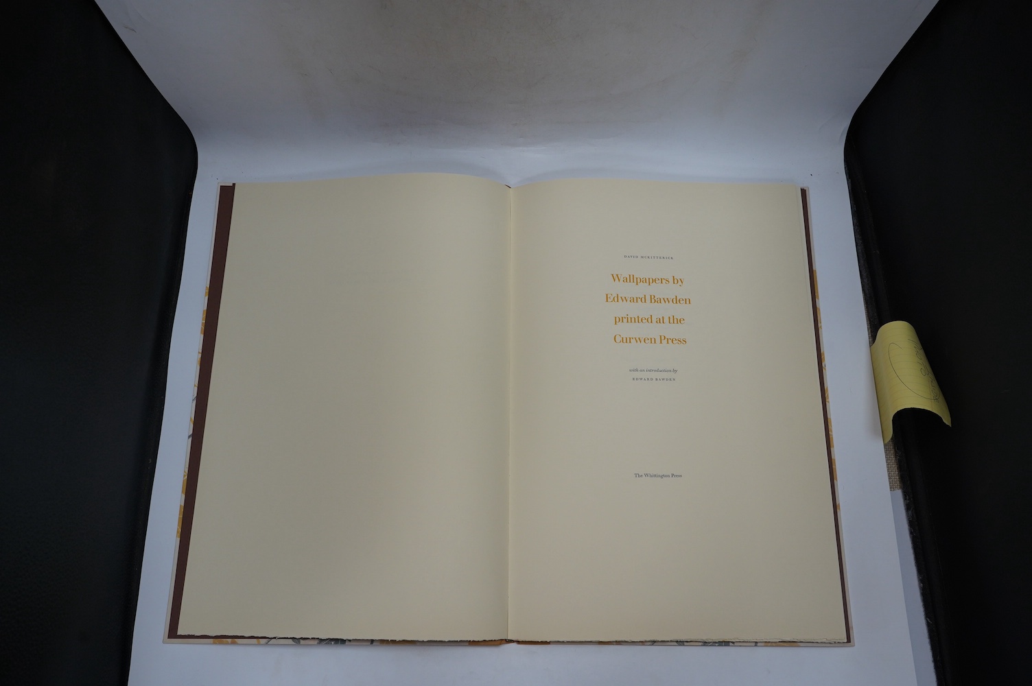Bawden, Edward and McKitterick, David - Wallpapers, number 8 of 40 copies with 2 additional original full sheets of wallpaper, signed by the author and Bawden, from an overall edition of 120, introduction by Bawden, 7 sp